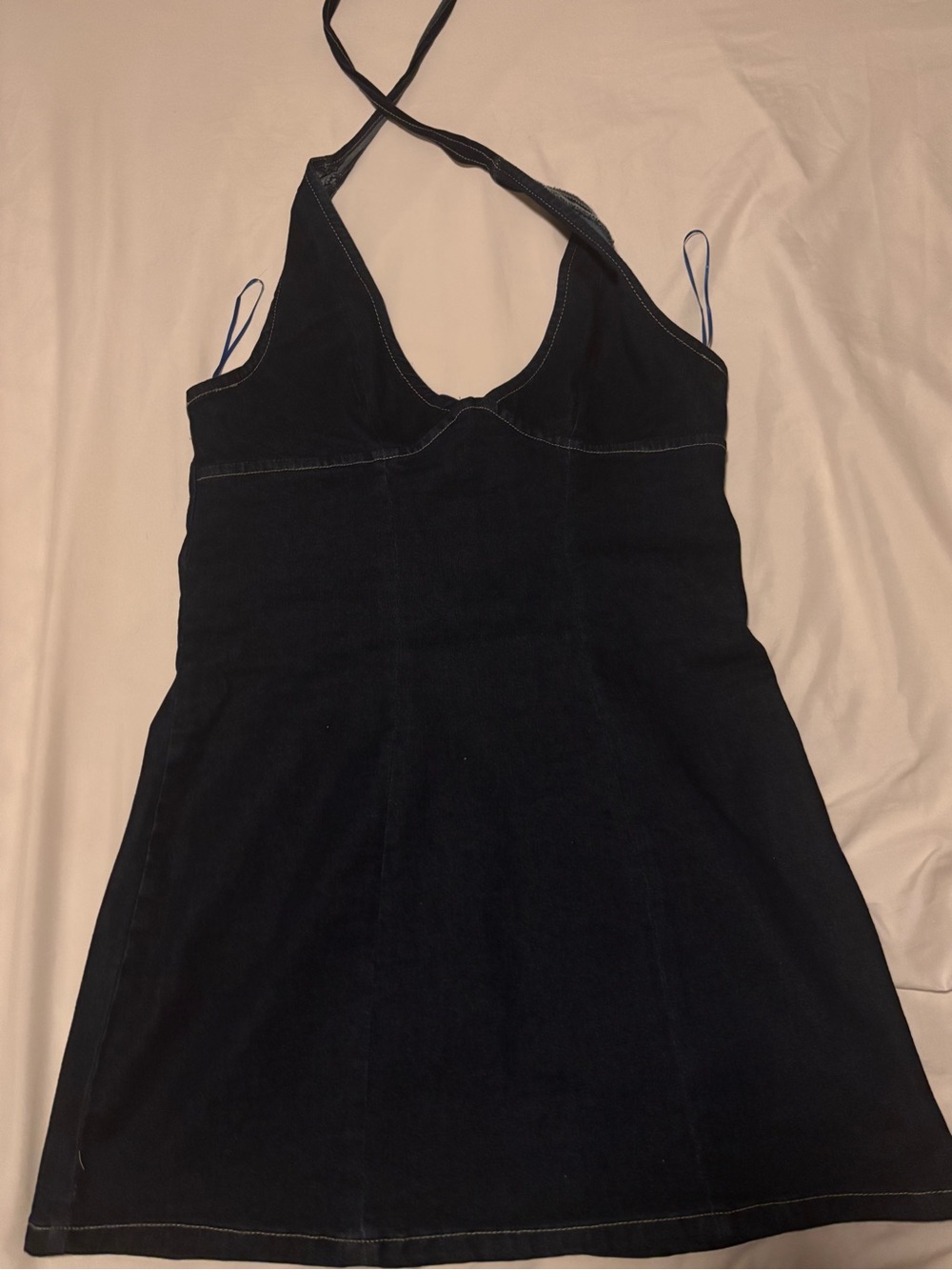 Denim Halter Mini Dress
